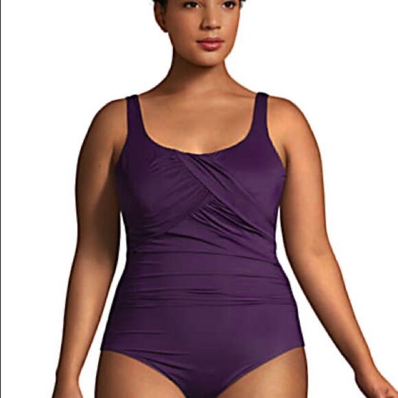 Land’s End Plus Regular size Carmela tummy control 1 piece swimsuit various - Picture 4 of 7